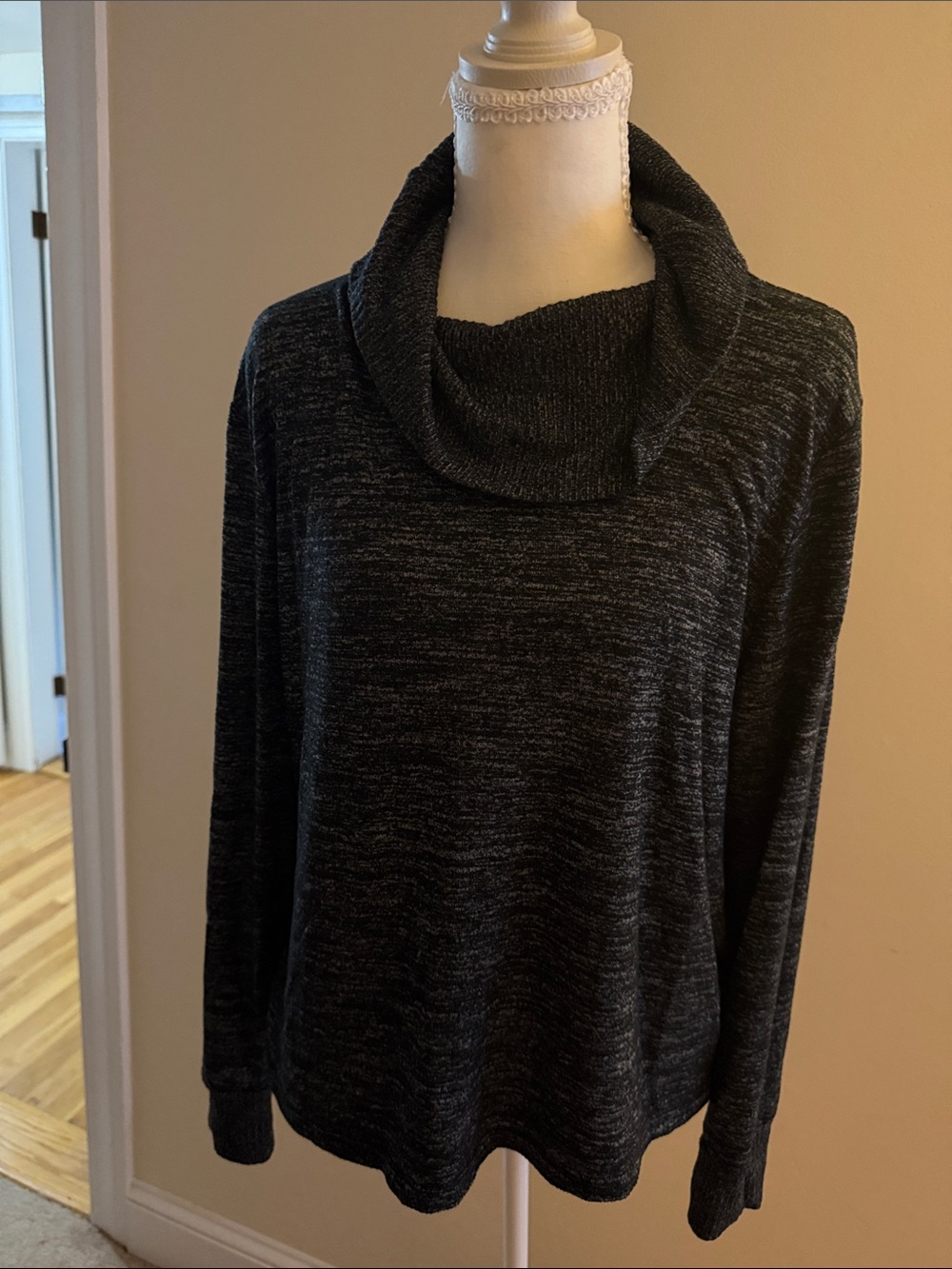 Banana Republic Black Marled Cowl Neck Sweater